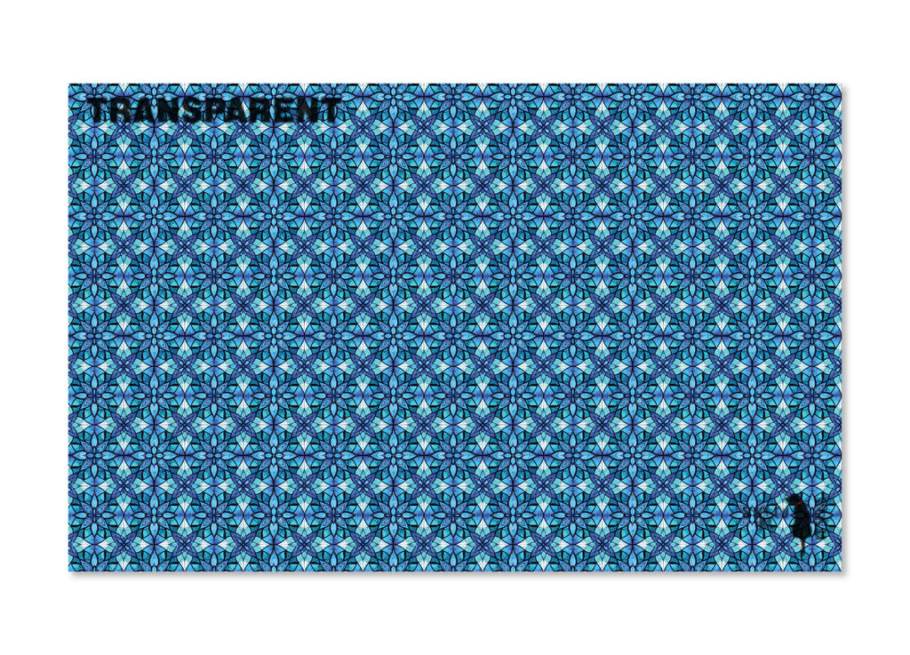 PatternPly® Transparent Blue Mosaic Stained Glass Flowers product photo 2