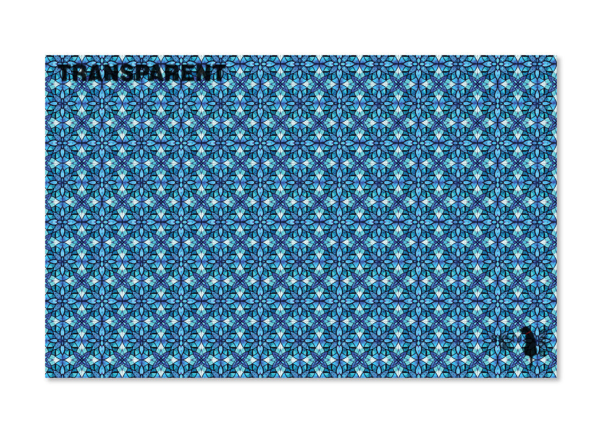 PatternPly® Transparent Blue Mosaic Stained Glass Flowers product photo 2