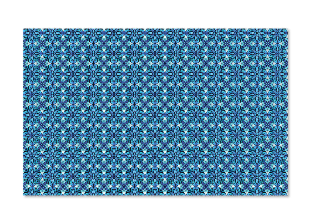 PatternPly® Full Coverage Blue Mosaic Stained Glass Flowers product photo 2