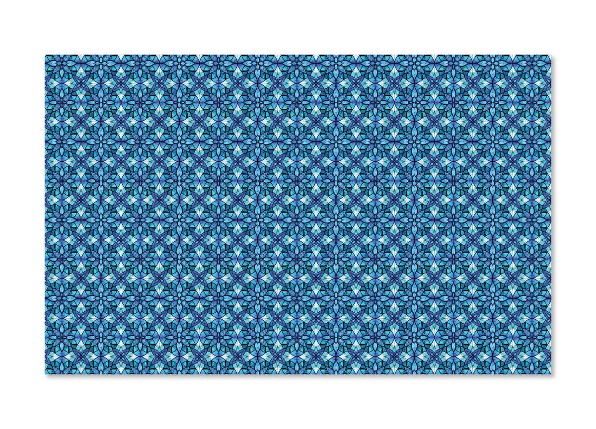 PatternPly® Full Coverage Blue Mosaic Stained Glass Flowers product photo 2