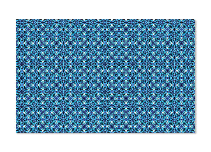 PatternPly® Full Coverage Blue Mosaic Stained Glass Flowers