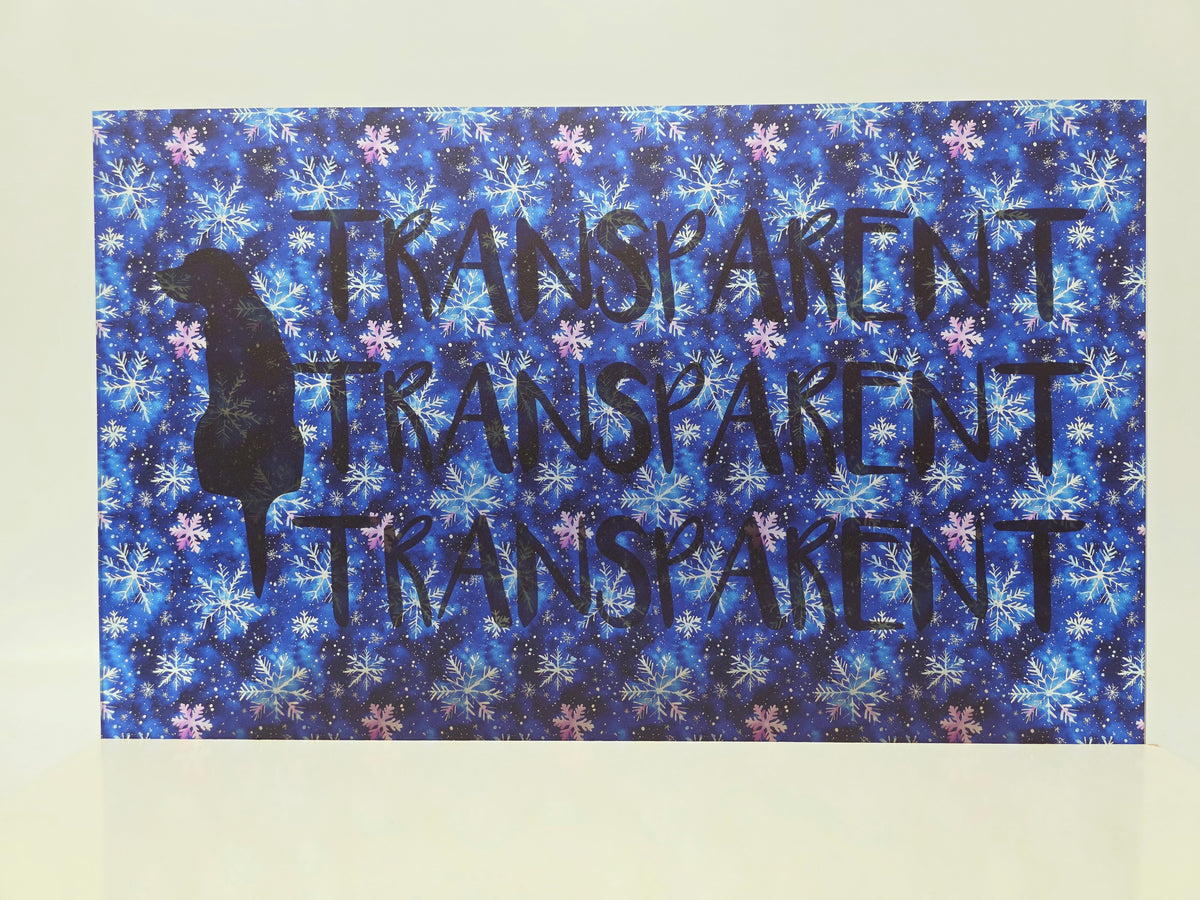 PatternPly® Transparent Blue Snowflake Watercolor sheet showing the pattern