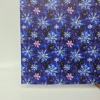 PatternPly® Full Coverage Blue Snowflake Watercolor sheet showing the pattern