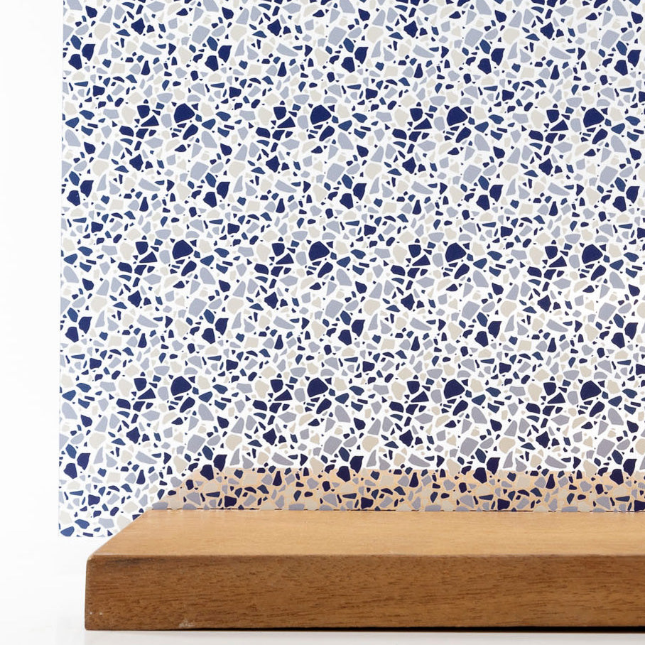PatternPly® Scattered Blue Terrazzo sheet showing the pattern