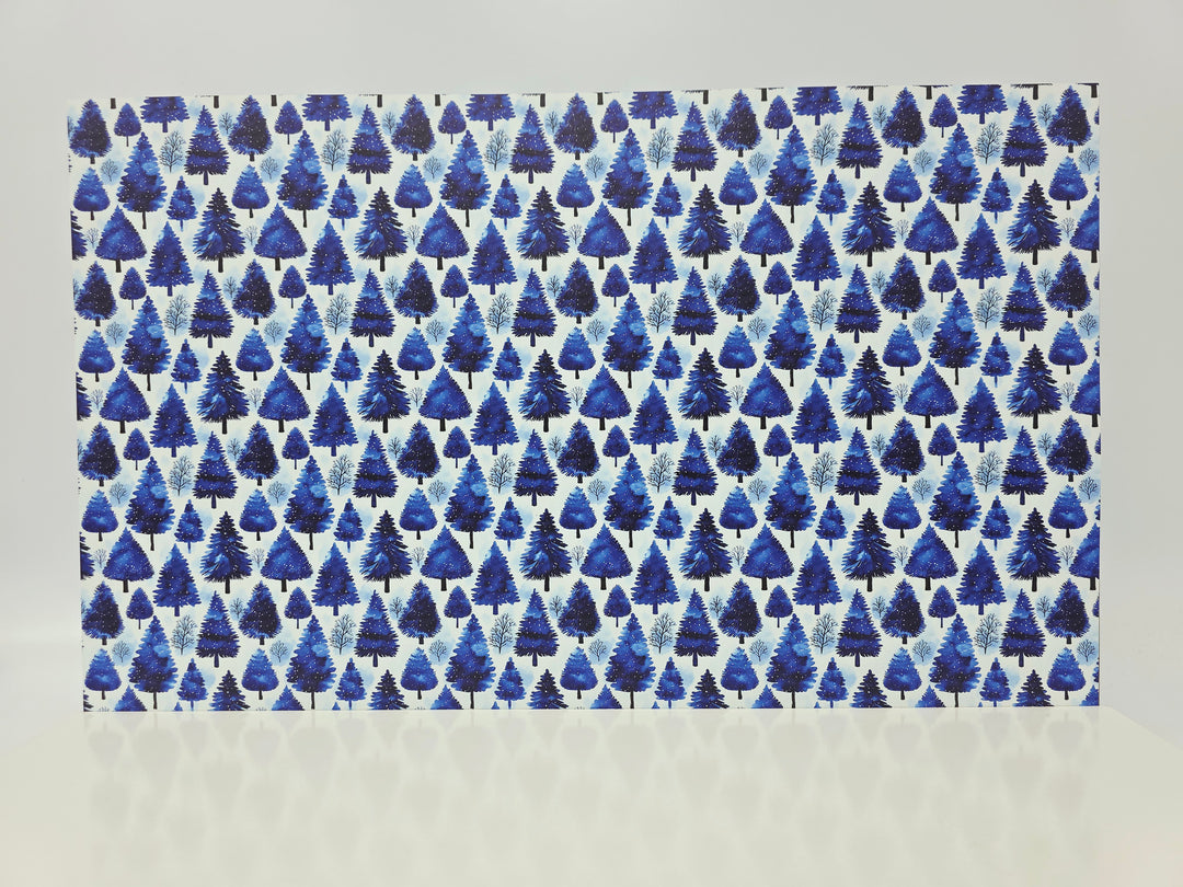 PatternPly® Full Coverage Blue Watercolor Christmas Trees