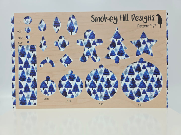 PatternPly® Full Coverage Blue Watercolor Christmas Trees