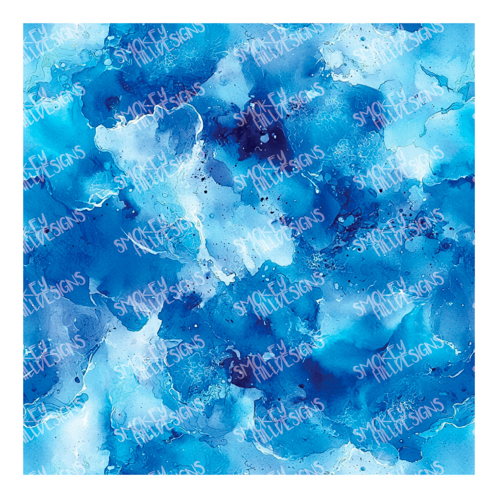 PatternPly® Full Coverage Blue Watercolor sheet showing the pattern