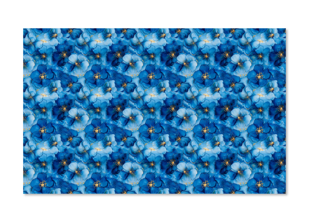 PatternPly® Full Coverage Blue and Gold Floral