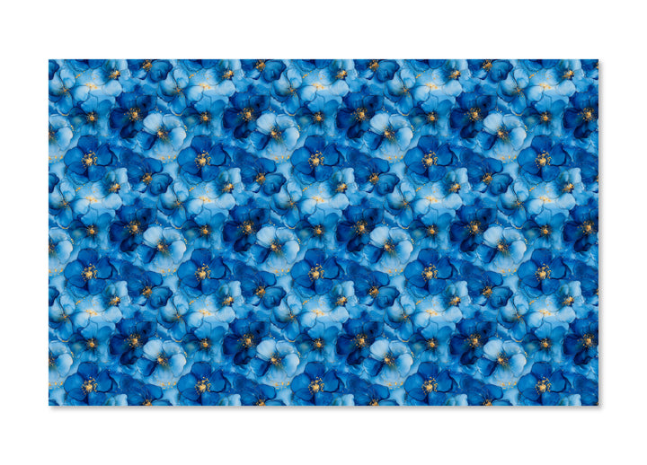 PatternPly® Full Coverage Blue and Gold Floral