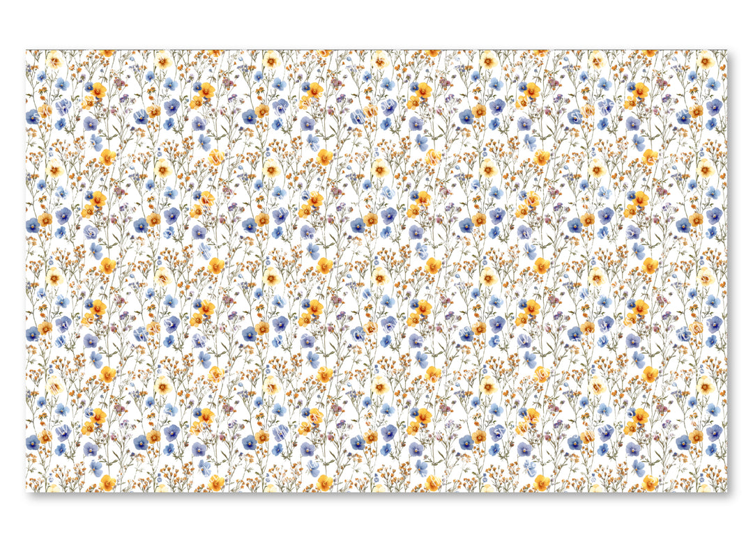 PatternPly® Scattered Blue and Yellow Wildflowers