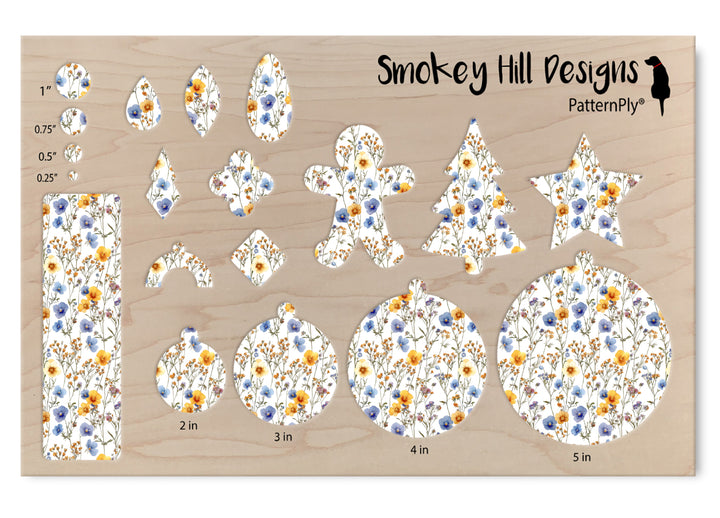PatternPly® Scattered Blue and Yellow Wildflowers