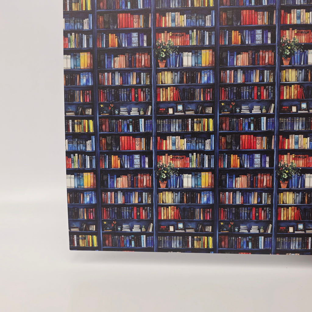 PatternPly® Full Coverage Bookshelves And House Plants sheet showing the pattern