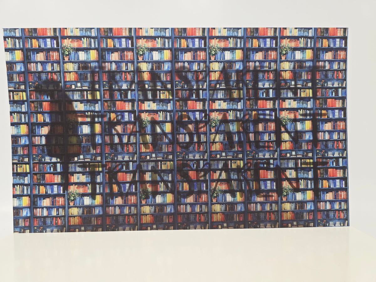 PatternPly® Transparent Bookshelves and House Plants sheet showing the pattern