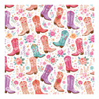 PatternPly® Scattered Pink Boots sheet showing the pattern