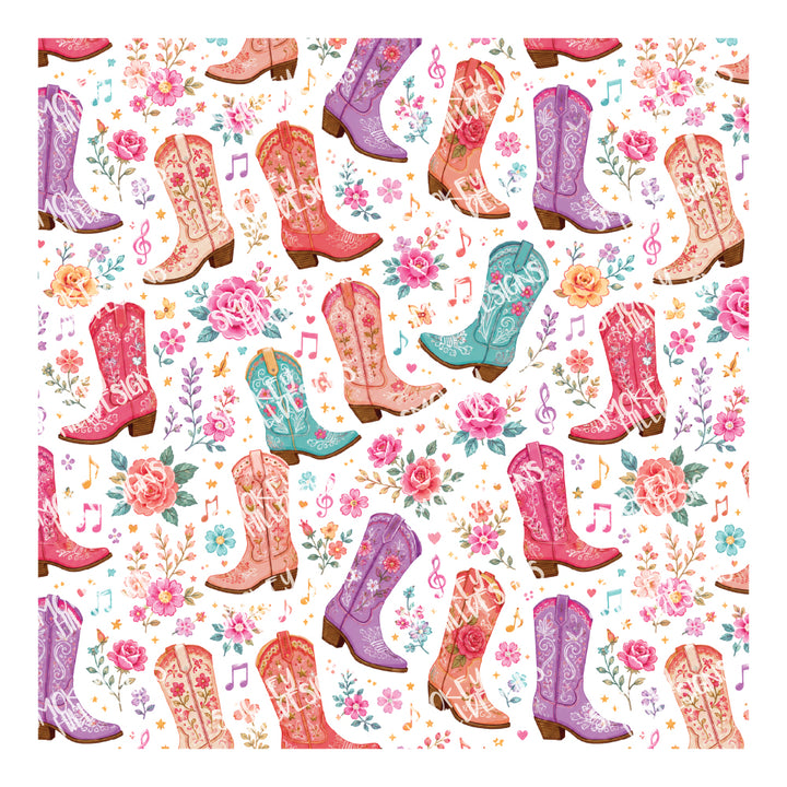 PatternPly® Scattered Pink Boots