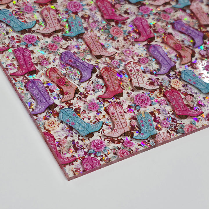 PatternPly® Scattered Pink Boots