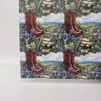 PatternPly® Full Coverage Boots And Bluebonnets sheet showing the pattern