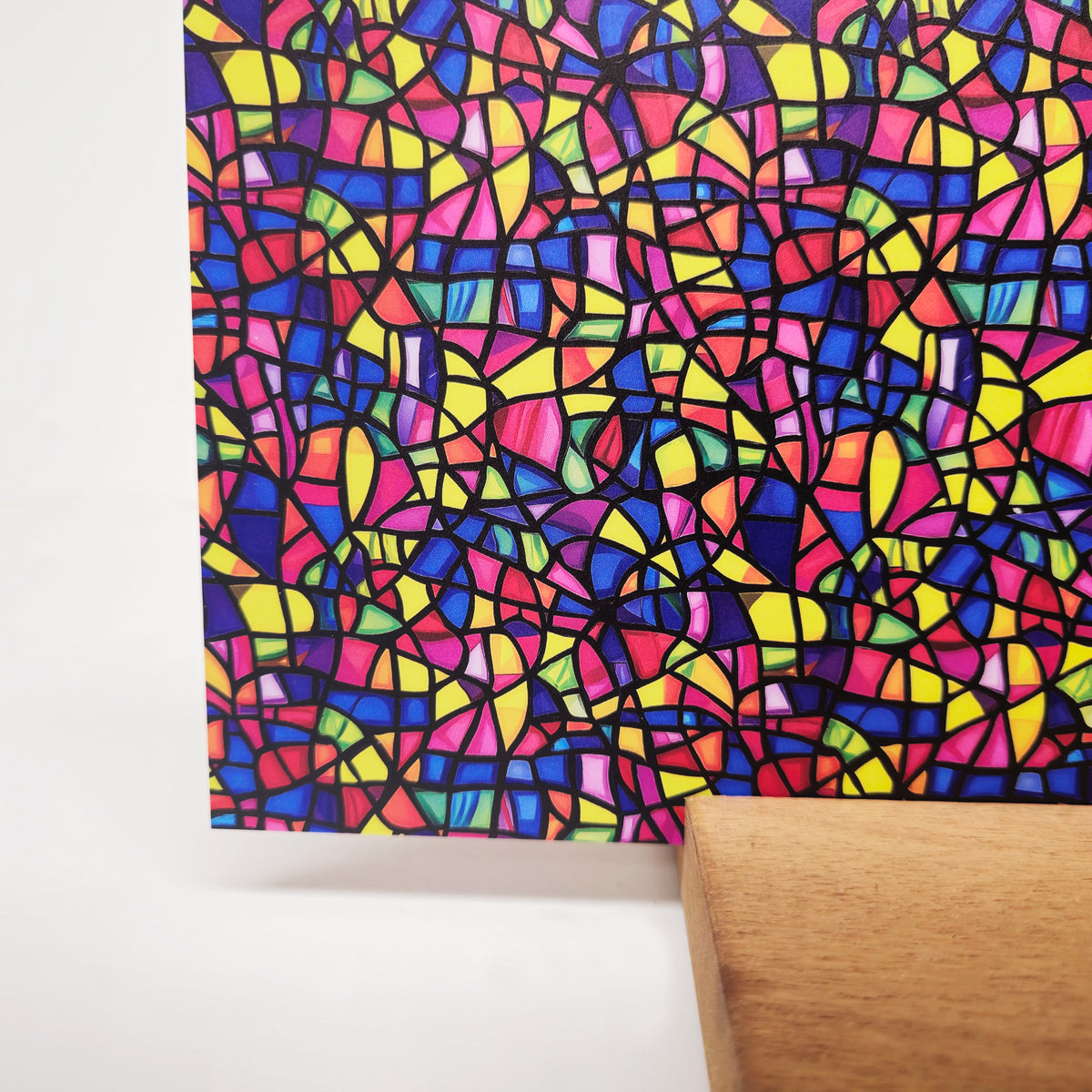 PatternPly® Full Coverage Bright Stained Glass sheet showing the pattern