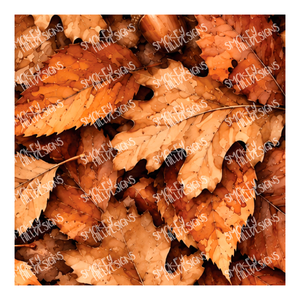PatternPly® Full Coverage Brown Leaves and Acorns