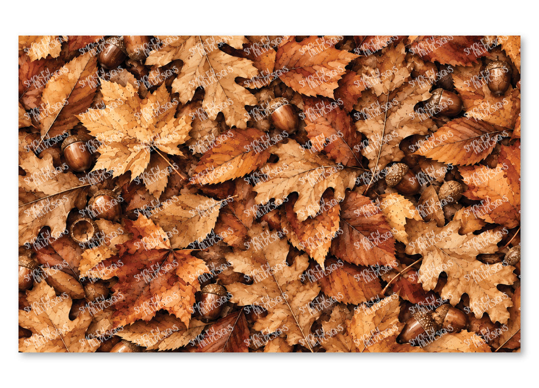 PatternPly® Full Coverage Brown Leaves and Acorns