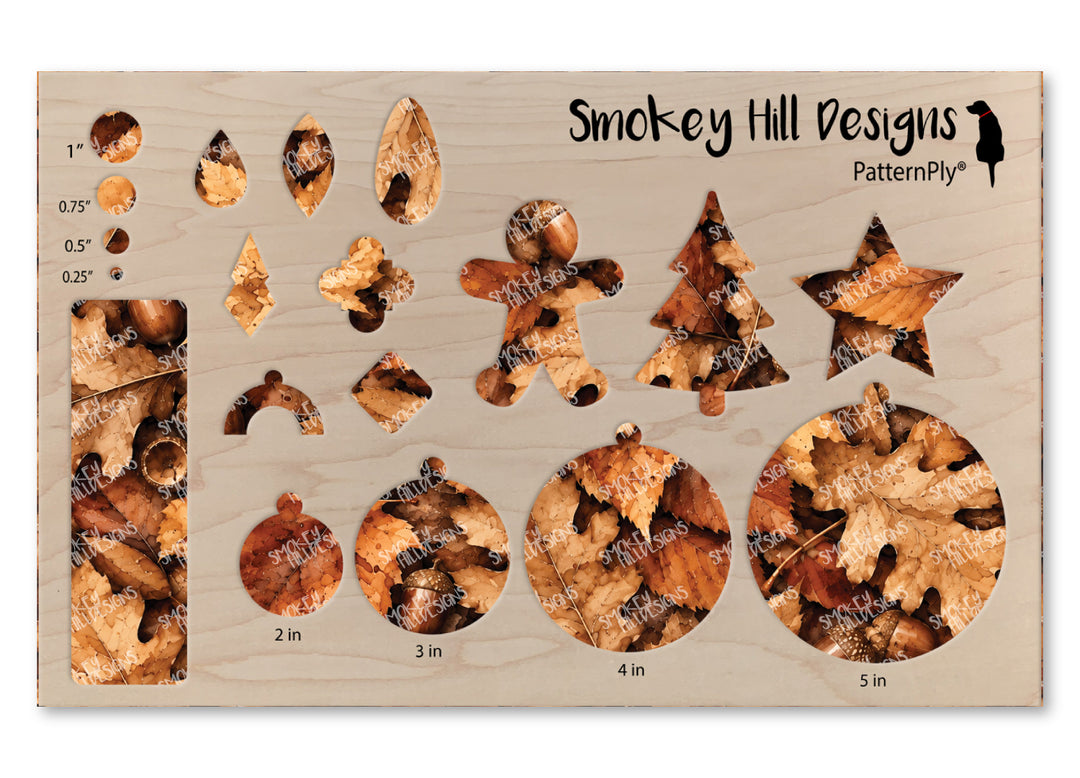 PatternPly® Full Coverage Brown Leaves and Acorns