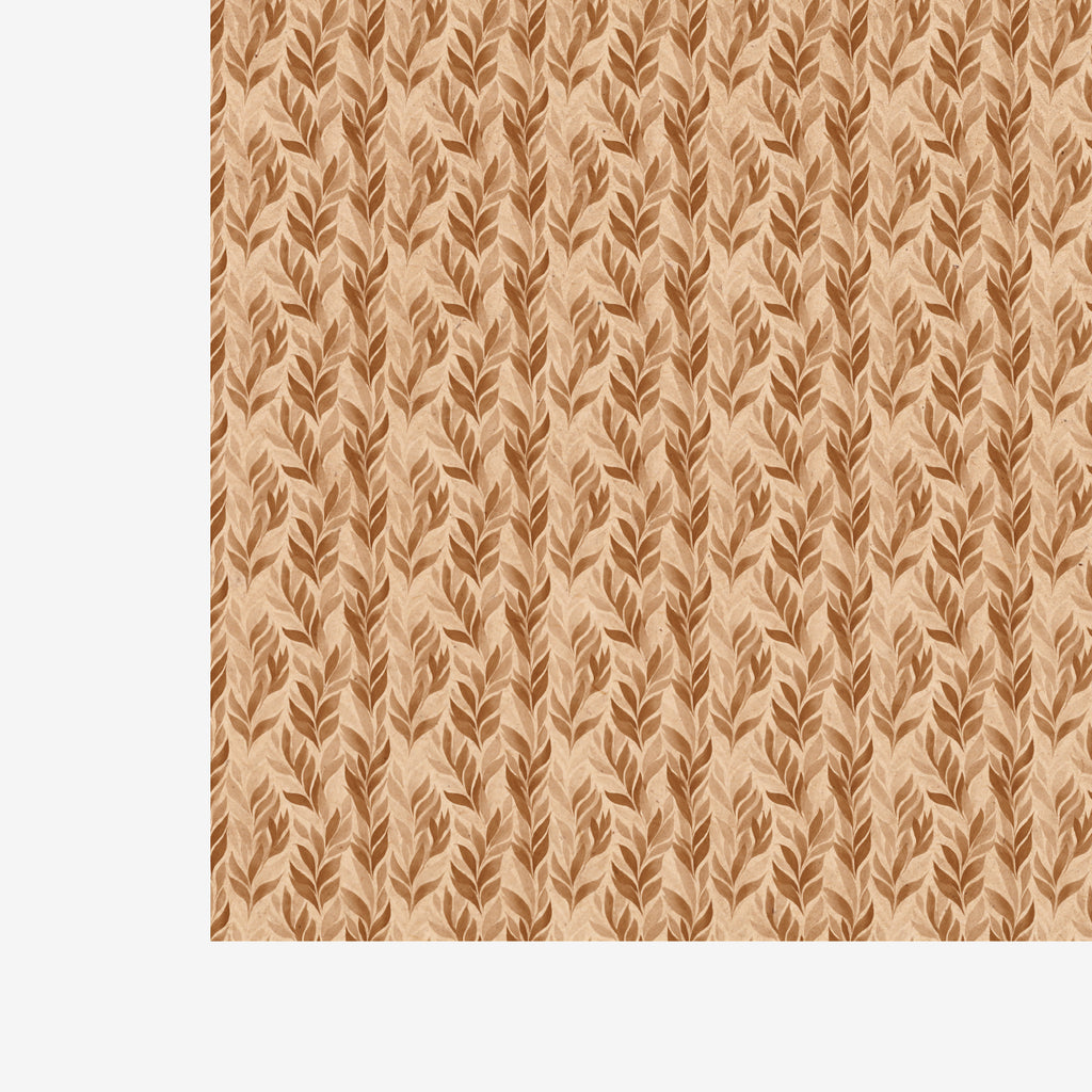 PatternPly® Naturals Brown Leaves sheet showing the pattern