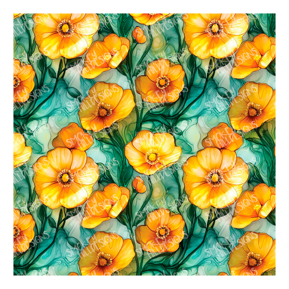 PatternPly® Full Coverage Buttercups sheet showing the pattern