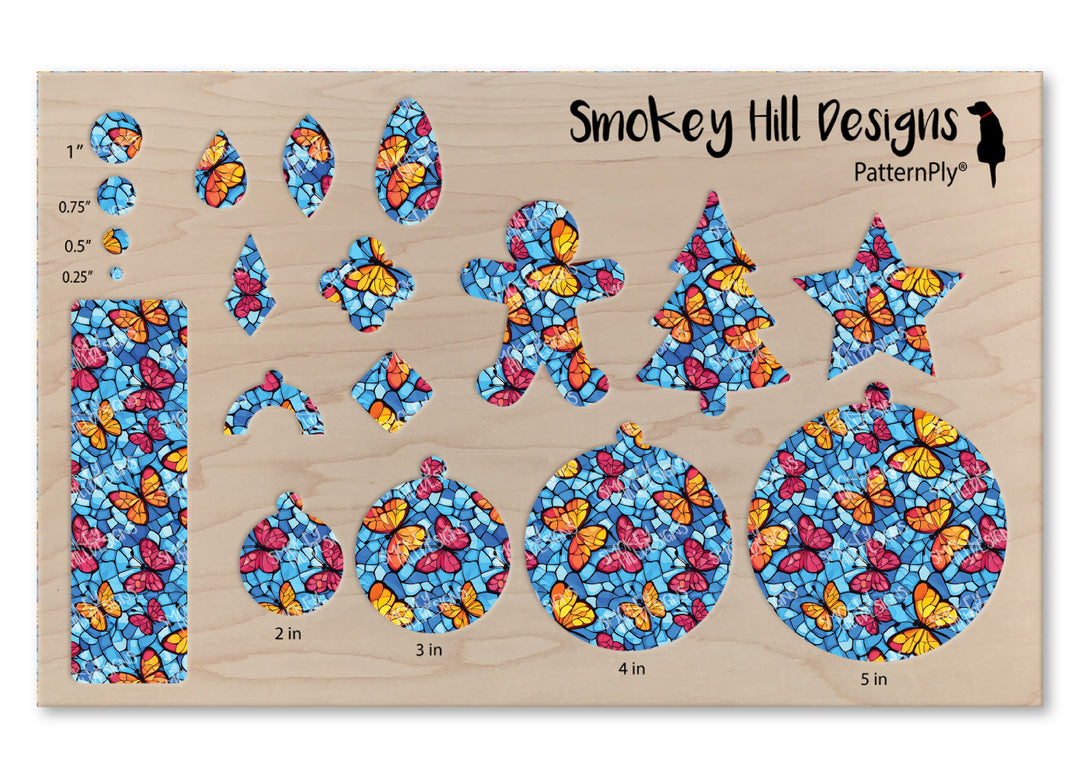 PatternPly® Full Coverage Butterfly Stained Glass VERTICAL