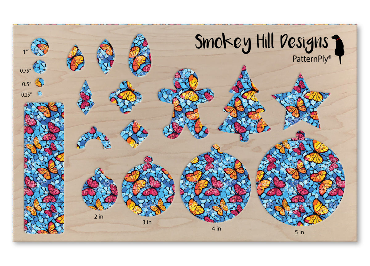 PatternPly® Full Coverage Butterfly Stained Glass VERTICAL product photo 3