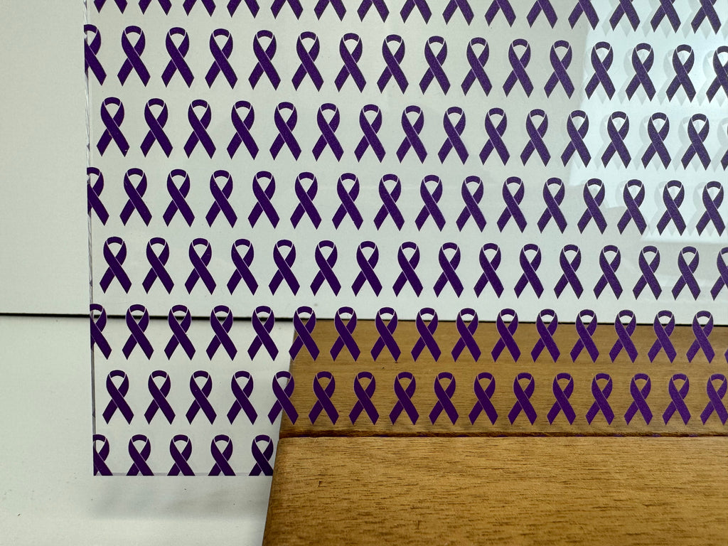PatternPly® Scattered Purple Ribbons sheet showing the pattern