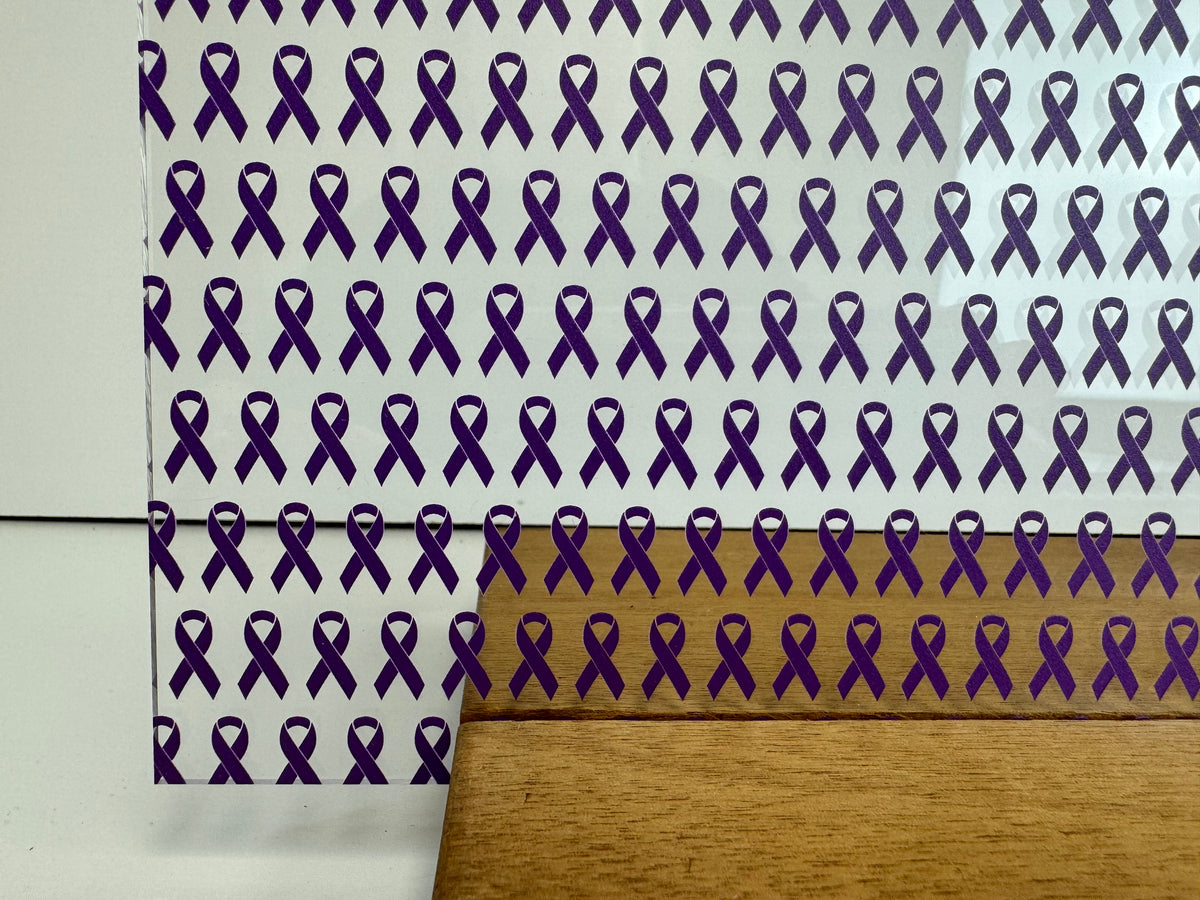 PatternPly® Scattered Purple Ribbons sheet showing the pattern