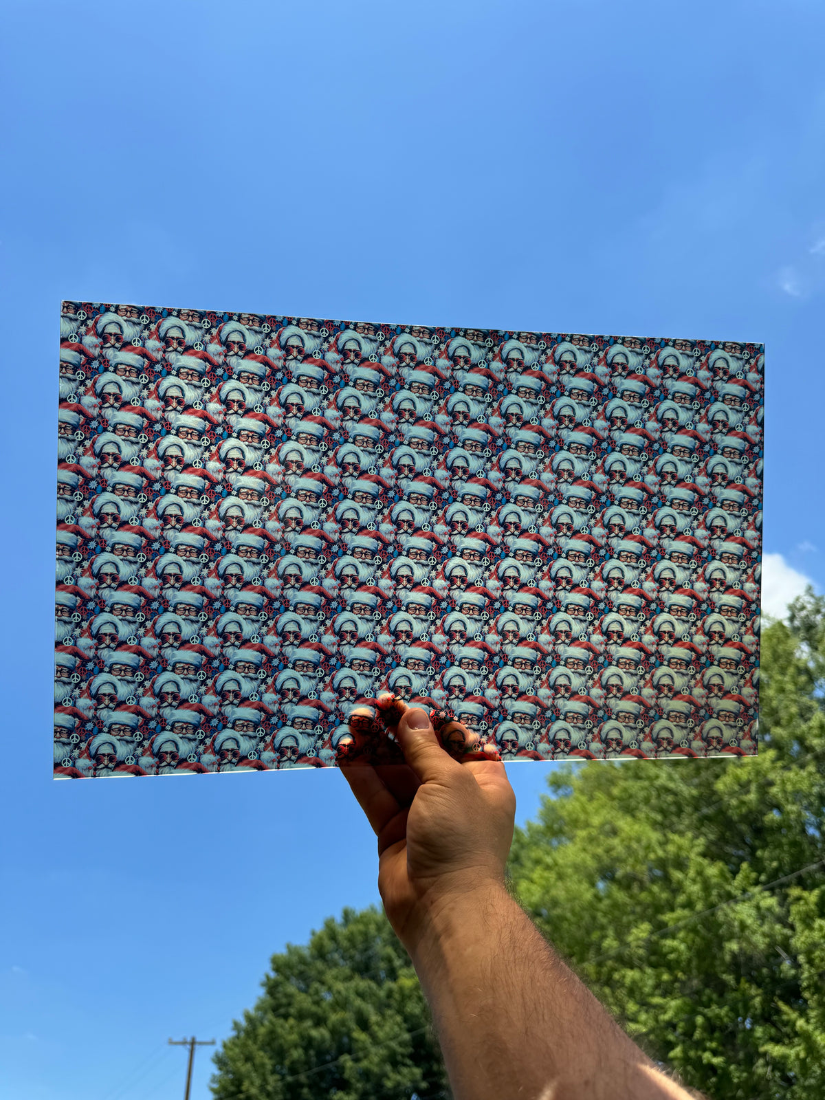 PatternPly® Transparent Micro Hippie Santa sheet showing the pattern