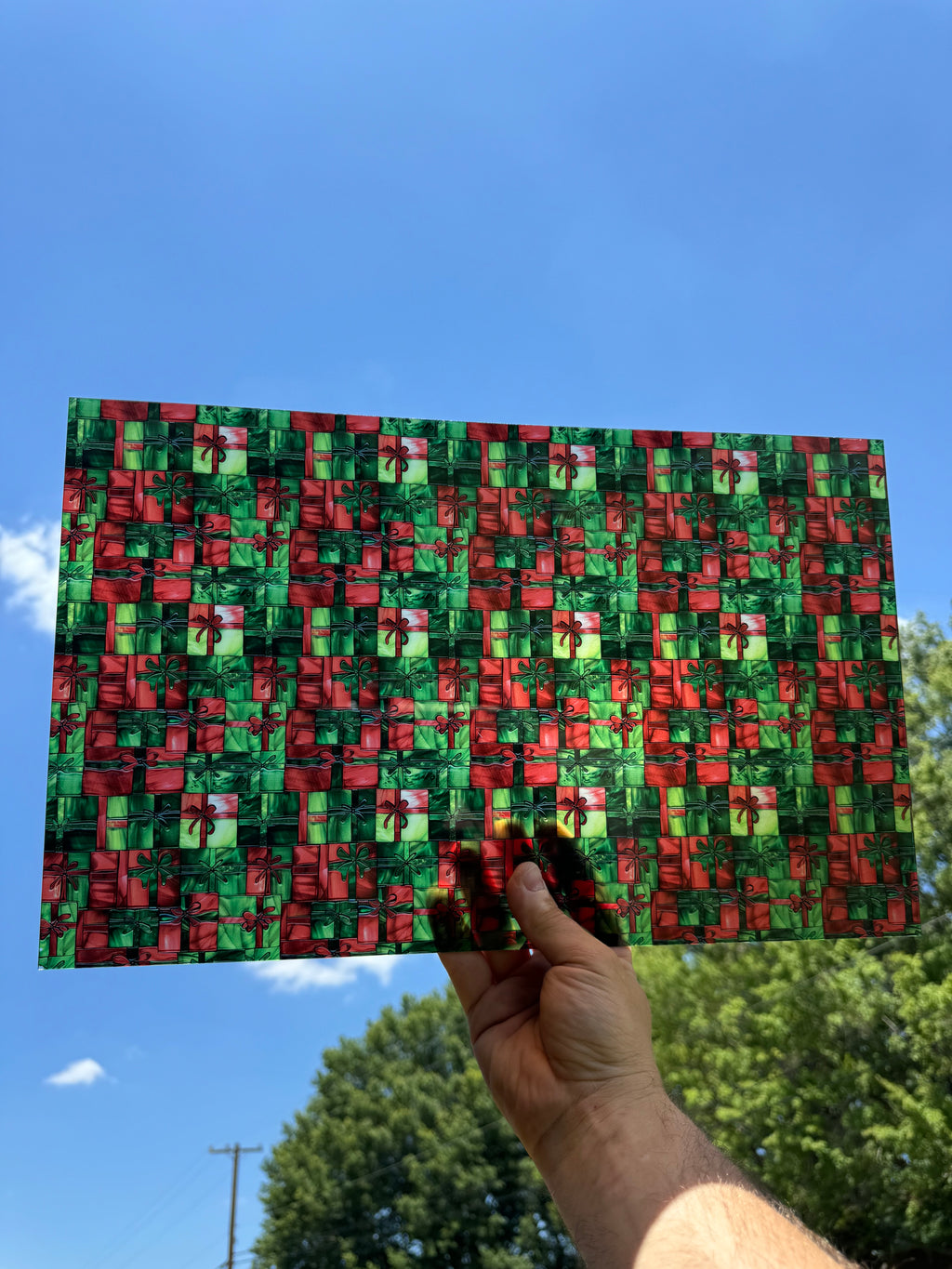 PatternPly® Transparent Stained Glass Presents sheet showing the pattern