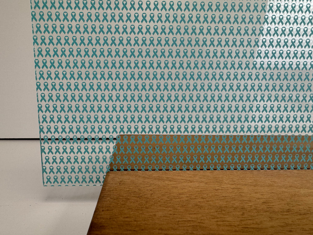 PatternPly® Scattered Mini Turquoise Ribbons sheet showing the pattern