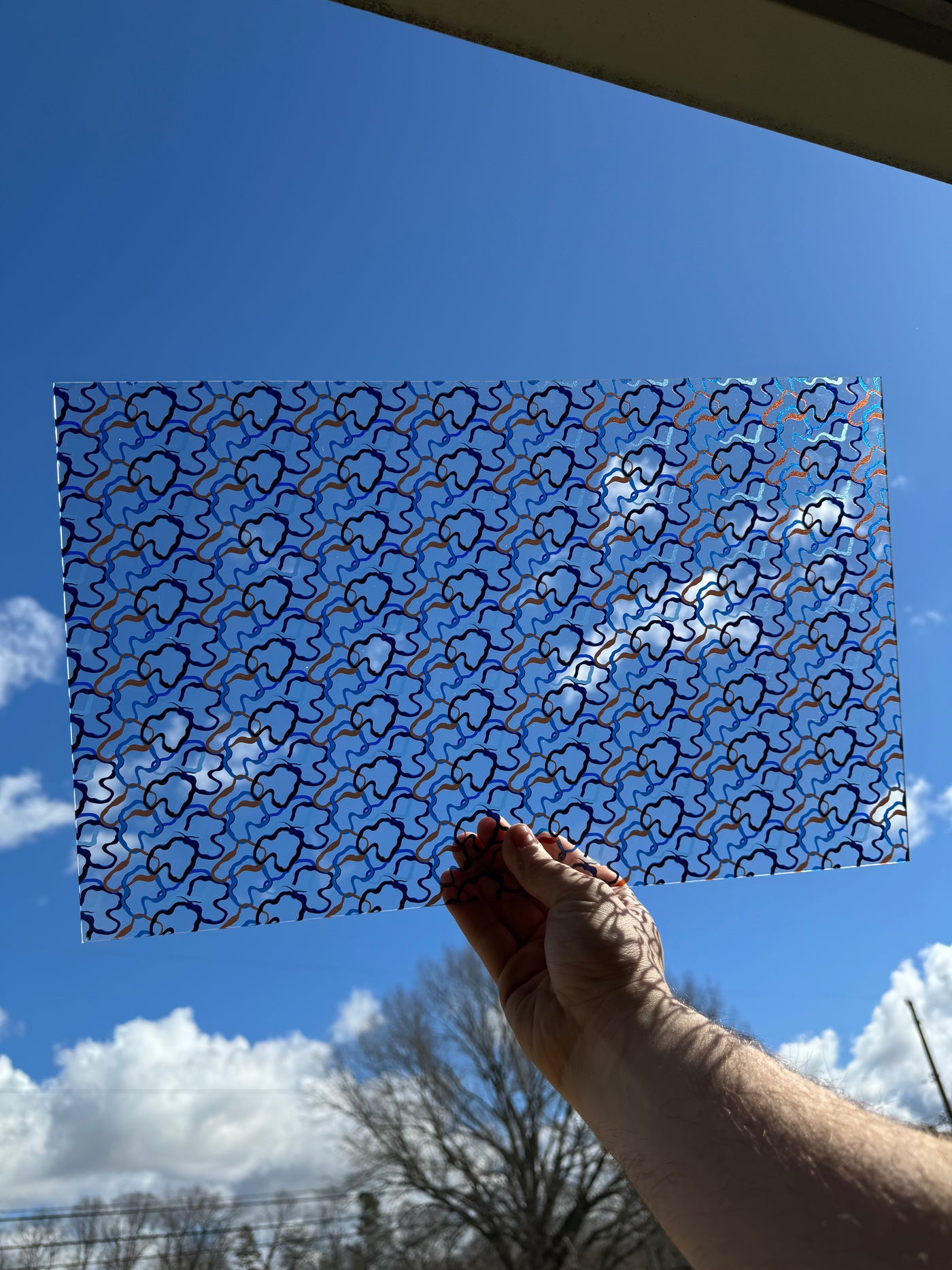 PatternPly® Acrylic Transparent Interlocking Blues