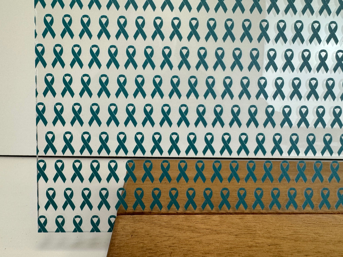 PatternPly® Scattered Teal Ribbons sheet showing the pattern
