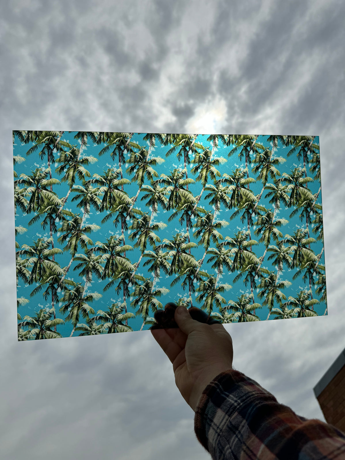 PatternPly® Transparent Palm Trees and Sky sheet showing the pattern