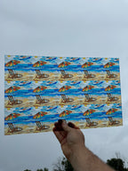 PatternPly® Transparent Stained Glass Beach Chair sheet showing the pattern