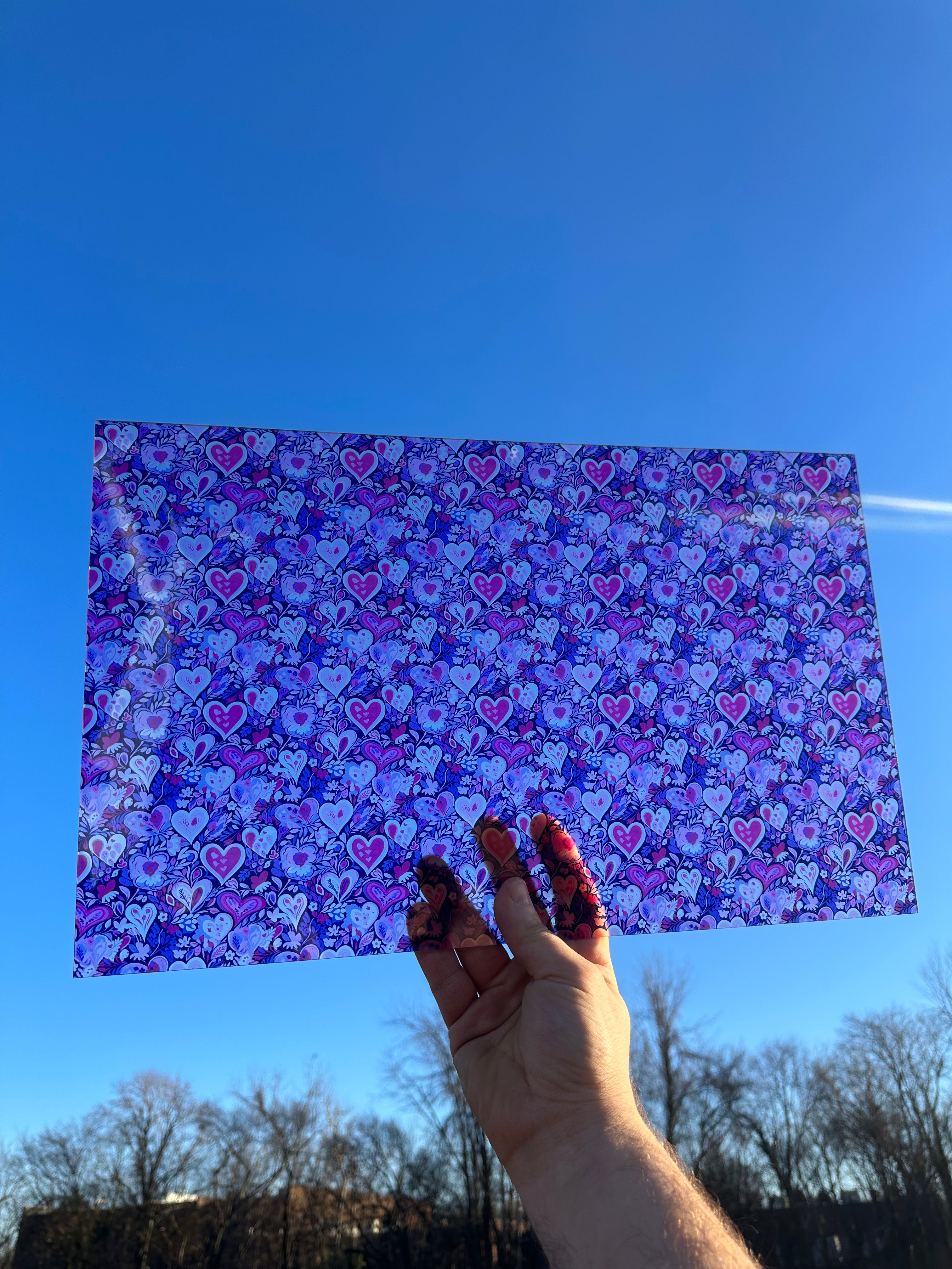 PatternPly® Transparent Purple Valentine sheet showing the pattern