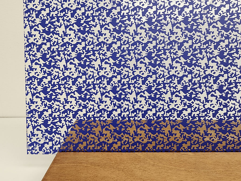 PatternPly® Scattered Camouflage BLUE sheet showing the pattern