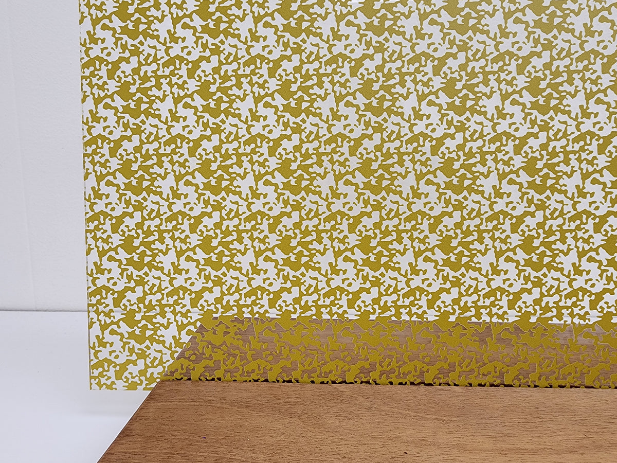 PatternPly® Scattered Camouflage GOLD sheet showing the pattern