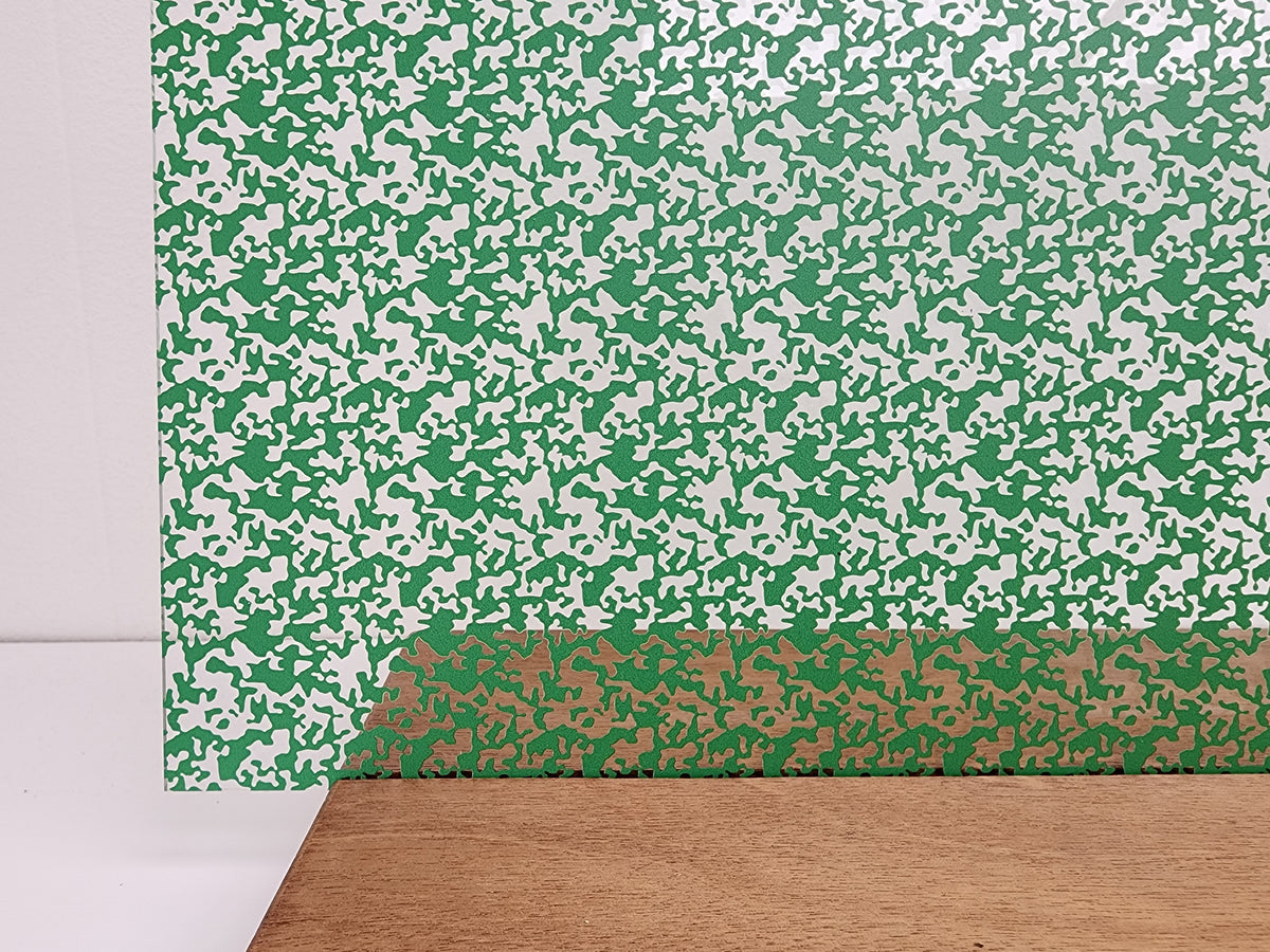 PatternPly® Scattered Camouflage GREEN sheet showing the pattern