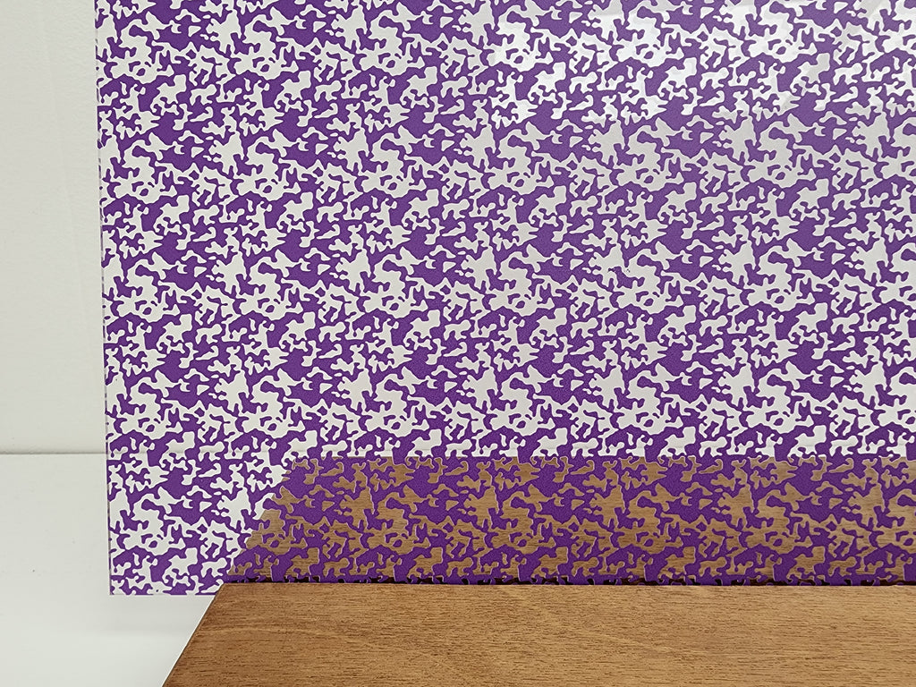PatternPly® Scattered Camouflage PURPLE sheet showing the pattern