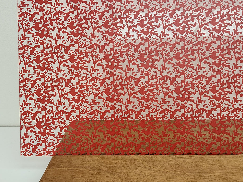 PatternPly® Scattered Camouflage RED sheet showing the pattern