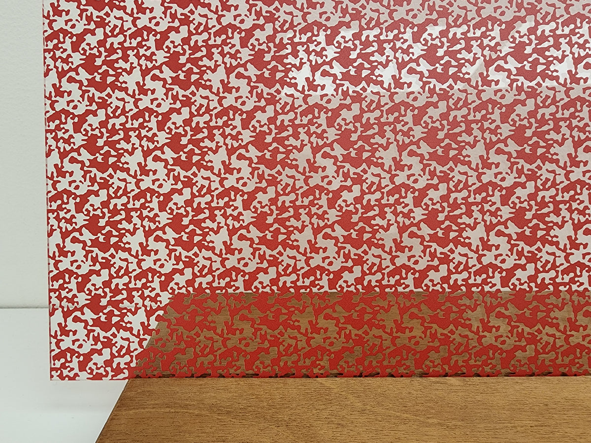 PatternPly® Scattered Camouflage RED sheet showing the pattern