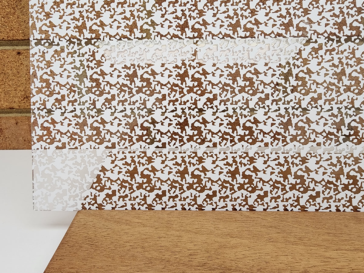 PatternPly® Scattered Camouflage WHITE sheet showing the pattern