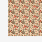 PatternPly® Naturals Cardinal And Pinecones sheet showing the pattern