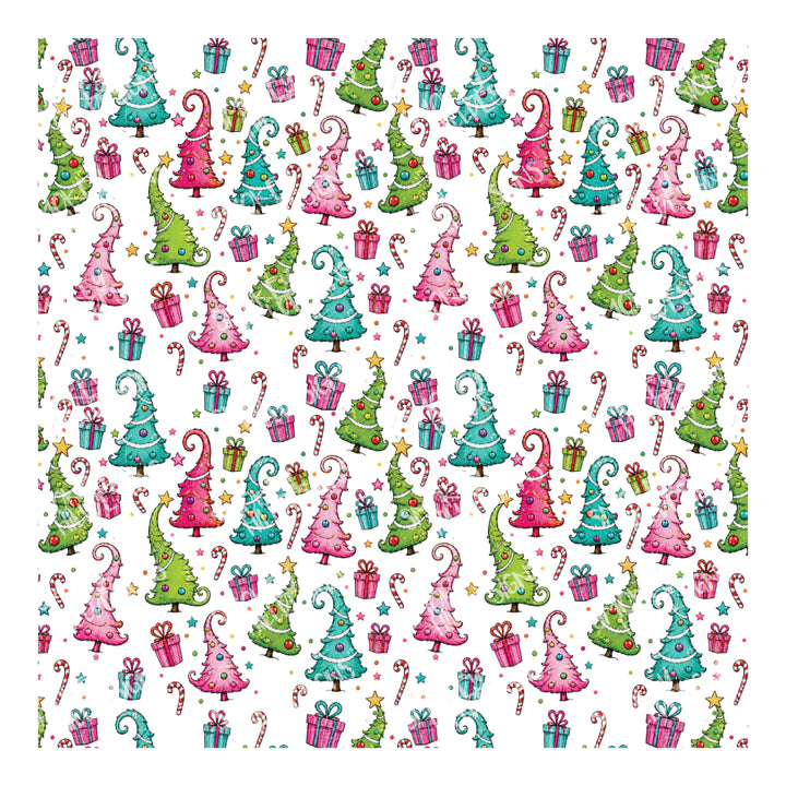 PatternPly® Scattered Cartoon Christmas Trees