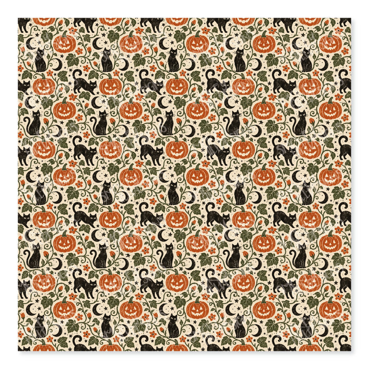 PatternPly® Transparent Cats And Pumpkin Vines