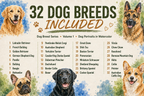 PatternPly® Full Coverage Dog Breed Series Volume 1 Dog Portraits in Watercolor Sampler product photo 2
